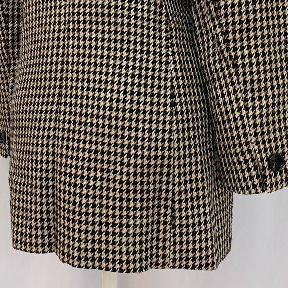 Vtg 80s Houndstooth Double Breast Wool Blazer Jacket Made in USA - Picture 14 of 16